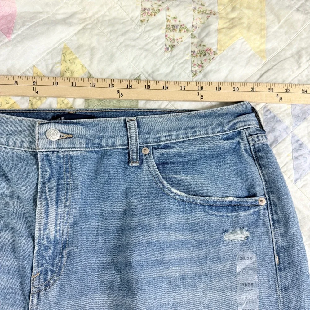NEW Gap Denim Stride Shorts  20/35 Light Wash Blue Cut Off Raw Hem Distressed